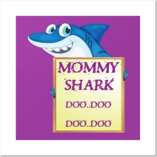 Mommy birthday shark doo doo doo Mother's day family gift Posters and Art